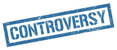CONTROVERSY mavi grungy dikdörtgen mühür işareti.
