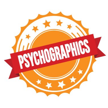 Kırmızı turuncu rozet damgası üzerine PSİKOGRAPHİS metin.