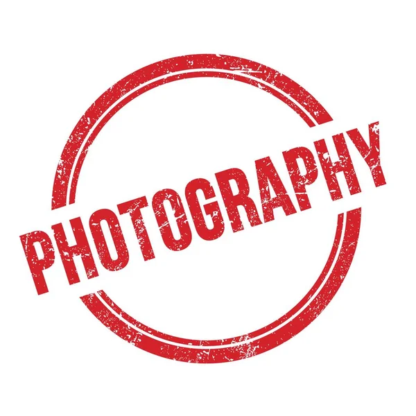 Teks Photography Ditulis Pada Stempel Bundar Grungy Merah — Stok Foto