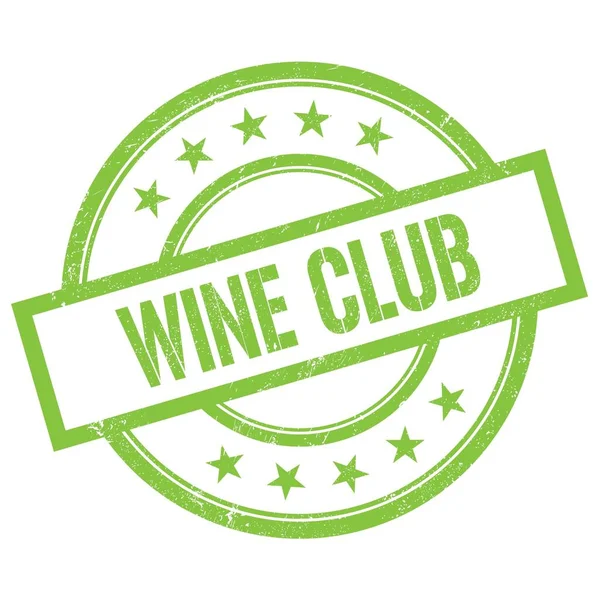 Wine Club Текст Зеленому Круглому Вінтажному Гумовому Штампі — стокове фото
