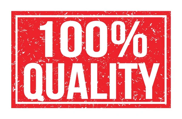 100 Quality Words Written Red Rectangle Stamp Sign — Stock fotografie