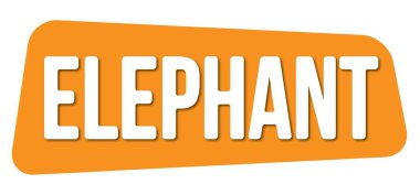 Turuncu trapez damgası üzerine yazılmış ELEPHANT metin.