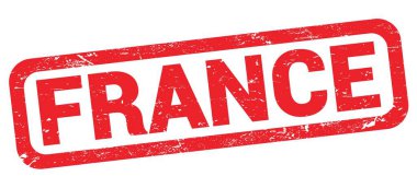 Kırmızı dikdörtgen damga işareti üzerine yazılmış FRANCE metni.
