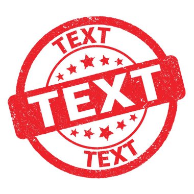 Kırmızı grungy pul işareti üzerine yazılmış TEXT metni.
