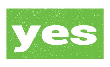 evet yeşil grungy mühür işareti üzerine yazılmış metin.