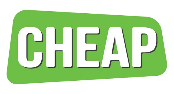 Cheap Tekst Napisany Zielonym Znaku Znaczka Trapezowego — Zdjęcie stockowe