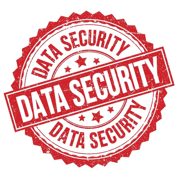 Текст Data Security Написаний Знак Червоної Круглої Марки — стокове фото
