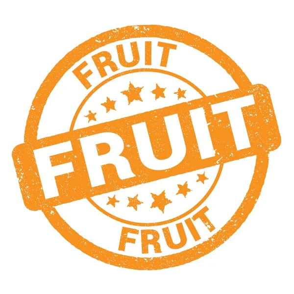 Fruit Text Written Orange Grungy Stamp Sign — Stock Photo, Image