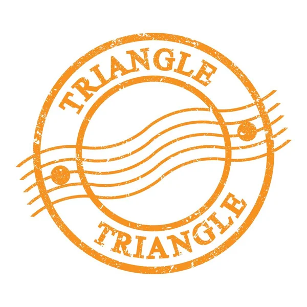 Triangle Text Written Orange Grungy Postal Stamp — 图库照片