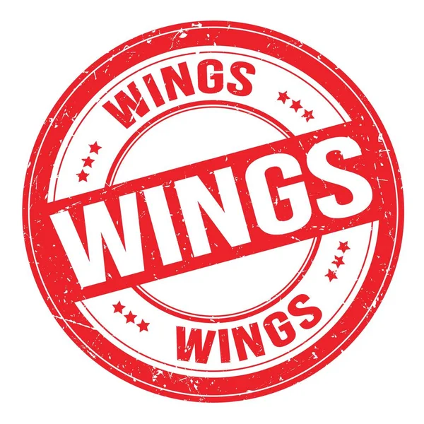 Wings Text Written Red Grungy Stamp Sign — Stock Photo, Image