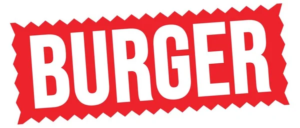 Kırmızı Zig Zag Işareti Üzerine Yazılan Burger Metni — Stok fotoğraf