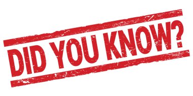 Biliyor muydun? Kırmızı dikdörtgen pul işareti üzerine yazılmış metin.