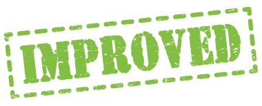 Yeşil pano işareti üzerine yazılmış İMPROVED metin.