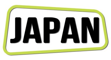 Yeşil-siyah trapez damgası üzerine yazılmış Japonca metin.