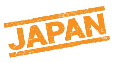 Turuncu dikdörtgen mühür işareti üzerine yazılmış Japonca metin.