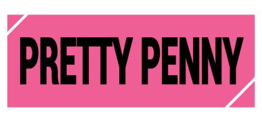 Pembe-siyah grungy işareti üzerine yazılmış sevimli PENNY metin.