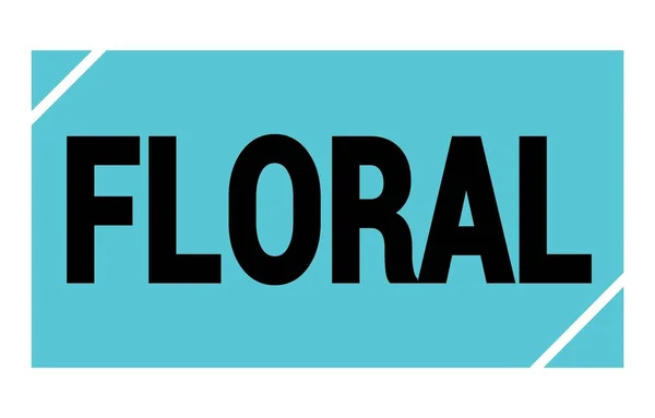Floral Text Geschrieben Auf Blau Schwarzem Stempelschild — Stockfoto