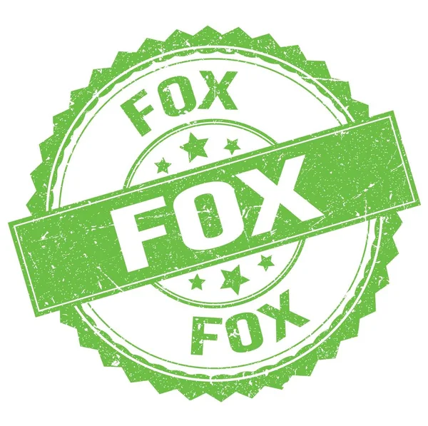 Fox Texto Escrito Verde Signo Sello Redondo — Foto de Stock