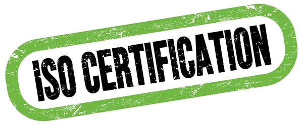Iso Certification Text Green Black Rectangle Stamp Sign — Stockfoto
