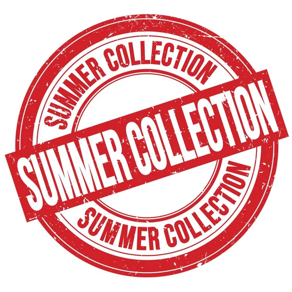 Summer Collection Tekst Geschreven Rode Ronde Grungy Stempel Teken — Stockfoto