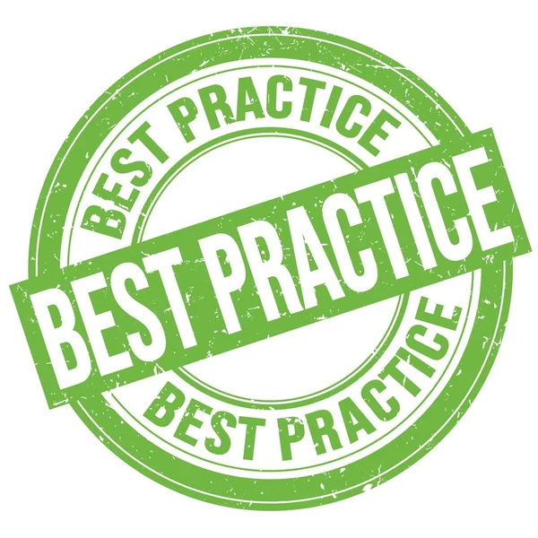 Best Practice Text Geschrieben Auf Grünem Rundem Grungy Stempelschild — Stockfoto