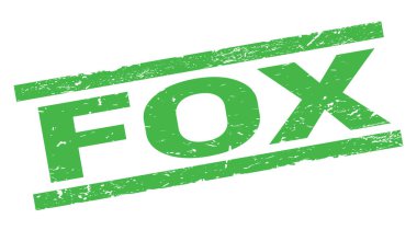 Yeşil dikdörtgen pul işareti üzerine yazılmış FOX metni.