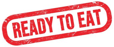 Yemeye hazır, kırmızı dikdörtgen mühür işareti üzerinde metin.