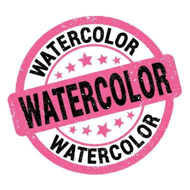 Pembe-siyah grungy işareti üzerine yazılmış SATERCOLOR metin.