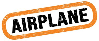 Hava düzlemi, turuncu-siyah dikdörtgen damgalı yazı.