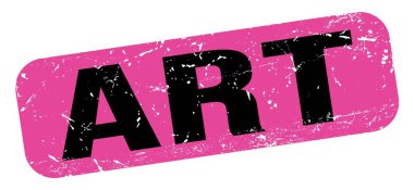 Pembe-siyah grungy işareti üzerine yazılmış sanat metni.