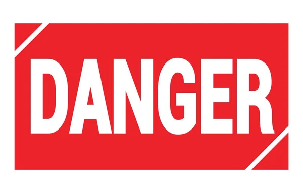 Danger Szöveg Piros Téglalap Alakú Bélyegzőtáblára Írva — Stock Fotó