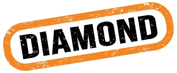 Diamond Texto Sobre Signo Sello Rectángulo Naranja Negro — Foto de Stock