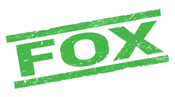 Fox Texto Escrito Signo Sello Rectángulo Verde — Foto de Stock