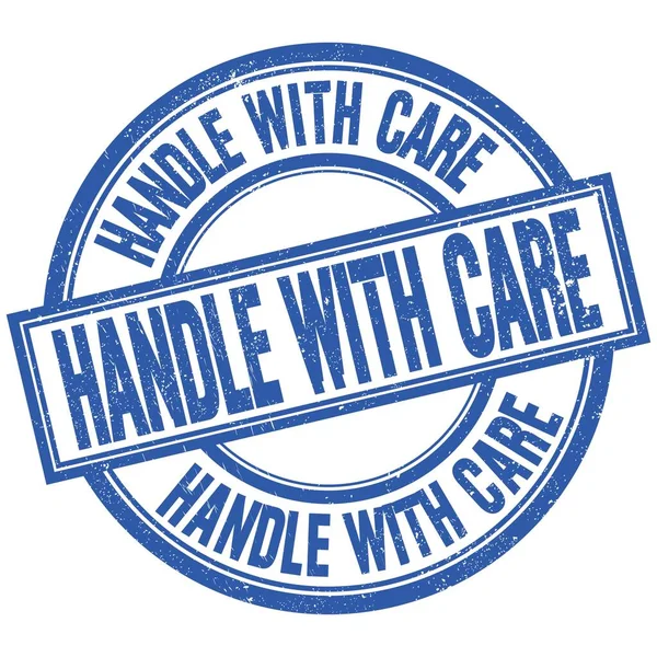 Handle Care Text Written Word Blue Stamp Sign — ストック写真