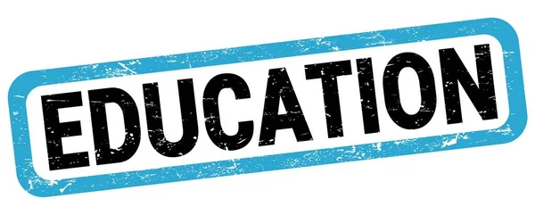 Education Text Written Blue Black Rectangle Stamp Sign —  Fotos de Stock