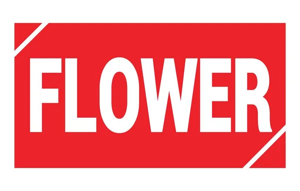 Flower Text Auf Rotem Rechteck Stempelschild Geschrieben — Stockfoto