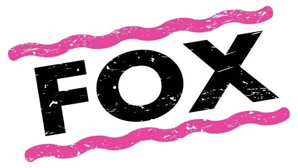 Fox Texto Escrito Rosa Negro Líneas Sello Signo — Foto de Stock