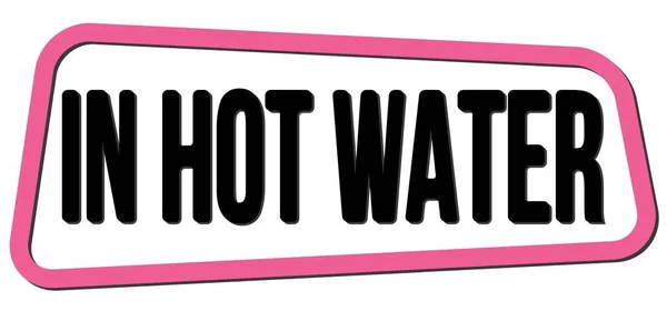 Hot Water Text Written Pink Black Trapeze Stamp Sign — ストック写真
