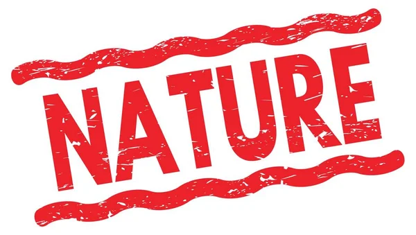 Nature Text Written Red Lines Stamp Sign — Stock Photo, Image