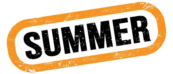 Summer Tekst Oranje Zwarte Rechthoek Stempel Teken — Stockfoto