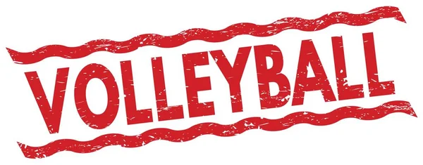 Volleyball Text Written Red Lines Stamp Sign — Stockfoto