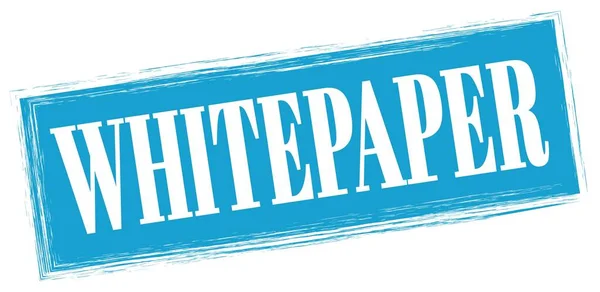 Whitepaper Testo Scritto Rettangolo Blu Timbro Segno — Foto Stock