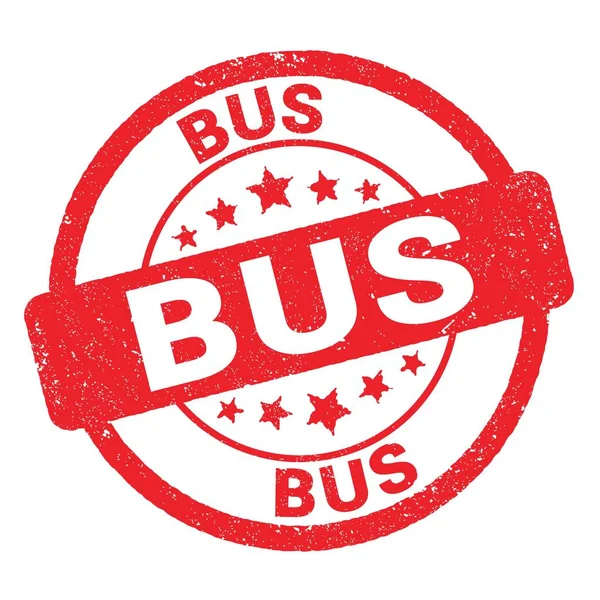 Bus Text Written Red Grungy Stamp Sign — Stock Photo, Image