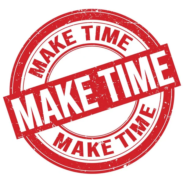 Make Time Text Written Red Grungy Stamp Sign — ストック写真