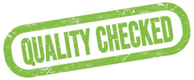 Kalifiye Kontrol Edildi, Yeşil dikdörtgen mühür işareti üzerine metin.