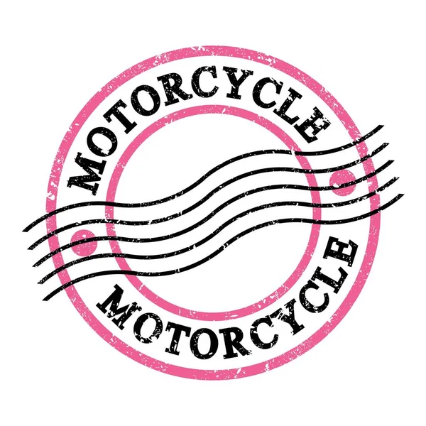Motorcycle Text Written Pink Black Grungy Postal Stamp — Stock Photo, Image
