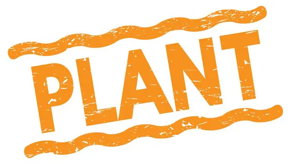 Plant Text Written Orange Lines Stamp Sign — Stockfoto