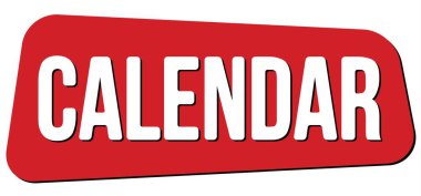 Kırmızı trapez damgasıyla yazılmış CALENDAR metni.