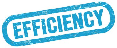 EFFICIENCY, mavi dikdörtgen mühür işareti üzerinde metin.