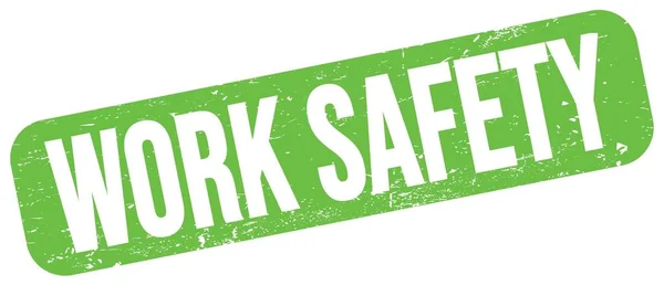 Work Safety Text Written Green Grungy Stamp Sign — Foto de Stock